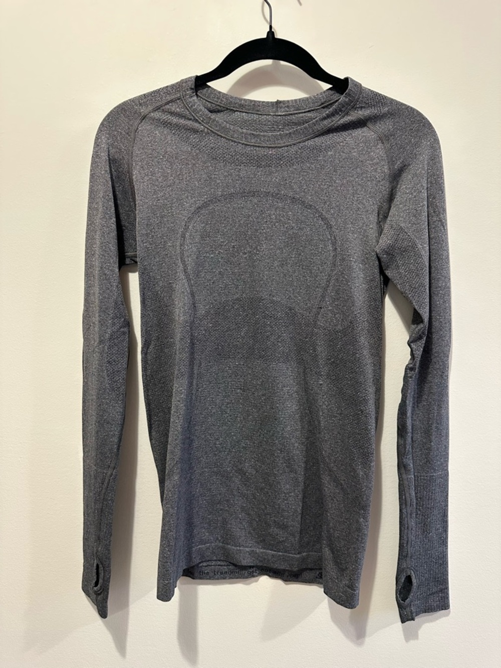 lululemon athletica Charcoal Gray Seamless Long Sleeve Top